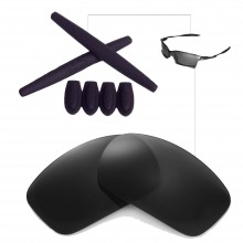 New Walleva Polarized Black Lenses And Black Earsocks For Oakley X Squared